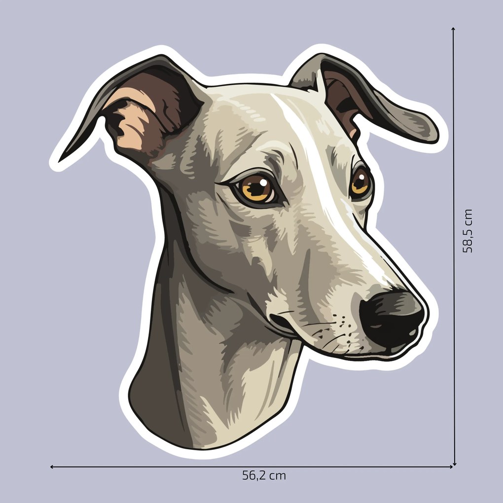 PIPPER. Autocolant Whippet mărimea: 15cm