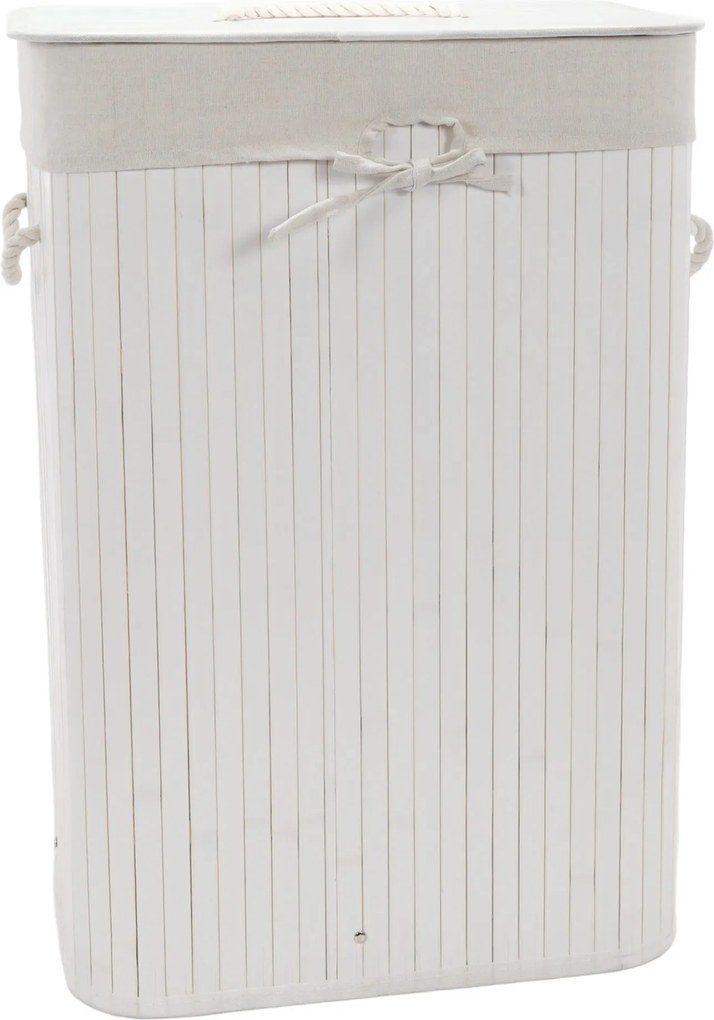 Coș de rufe alb din bambus, 72 l