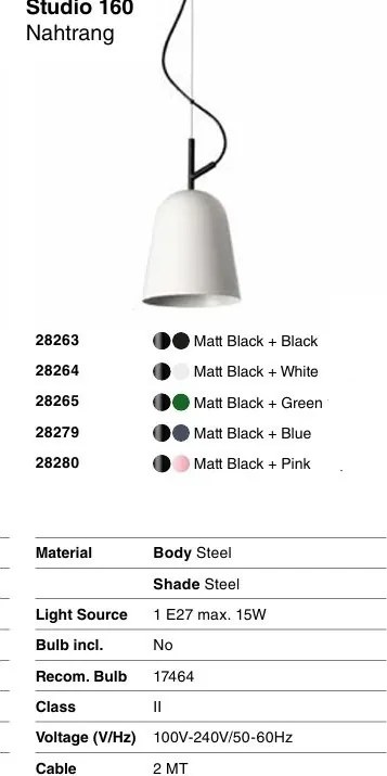 Lustra suspendata design modern Studio 160 alb