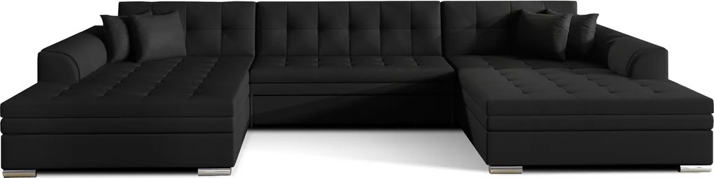Coltar extensibil 5 locuri, ELTAP, Vento, 359x165x87 cm, lemn/poliester, negru