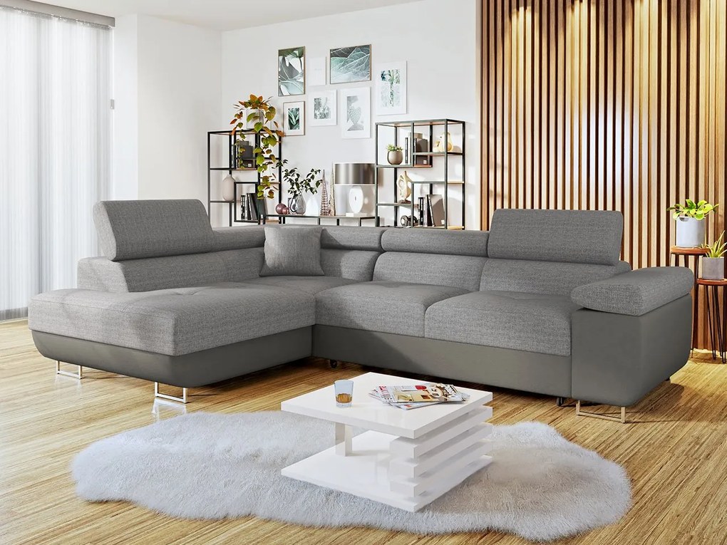 Colțar extensibil Talvio (S) (soft 029 (gri) piele ecologică + lux 05). 1051118