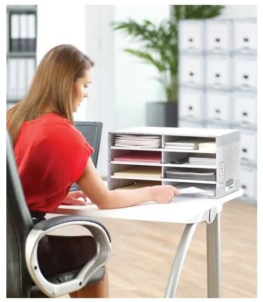 Raft pentru documente Fellowes Bankers Box - 8 compartimente, gri