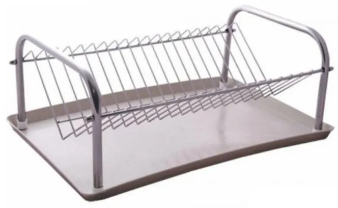 Uscător de vase Rosini SS-10402, Tavă de scurgere detașabilă 16x40x25 cm, argintiu