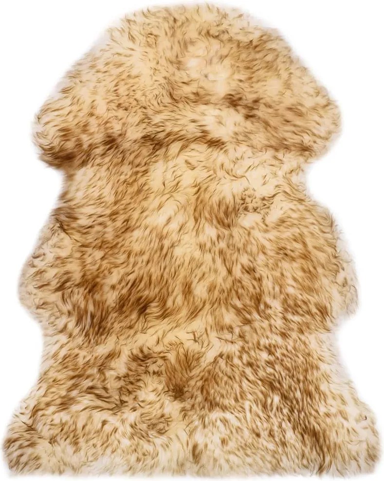 vidaXL Covor din blană de oaie, maro melanj, 60 x 90 cm