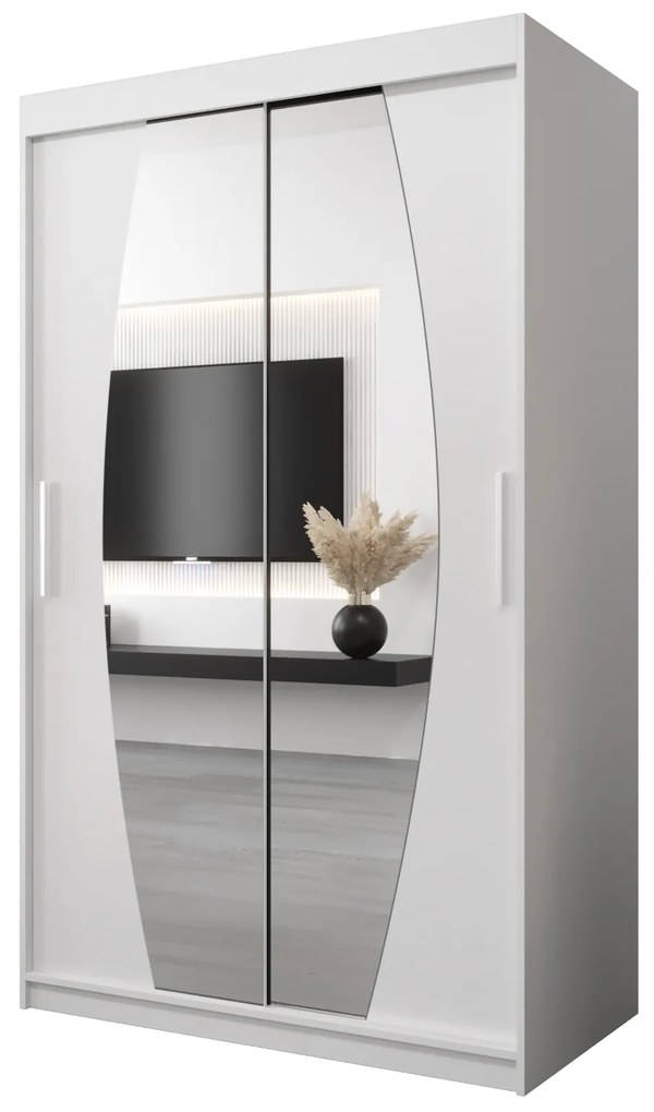 Dulap de haine 120 cm Eclipse (Alb mat + Alb mat). 1063385