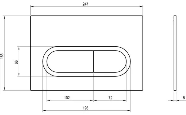 Ravak X01454 - Buton de acționare CHROME 24,7x16,5 cm crom mat