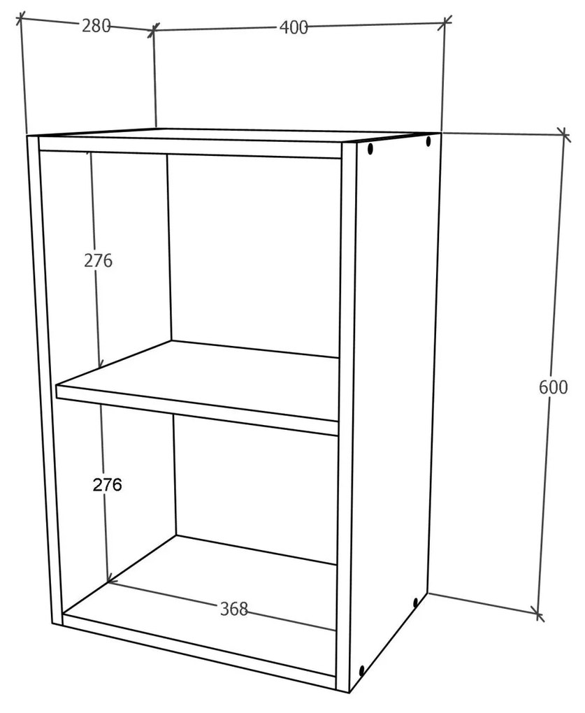 Corp haaus Karo, 1 Usa, Lemn Natural/Alb, 40 x 30 x 60 cm