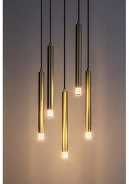 Lustră pe cablu Rabalux 72361 RAMIRA 5xG9/5W/230V auriu