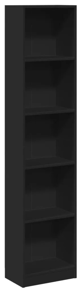 857793 vidaXL Bibliotecă, negru, 40x24x176 cm, lemn prelucrat