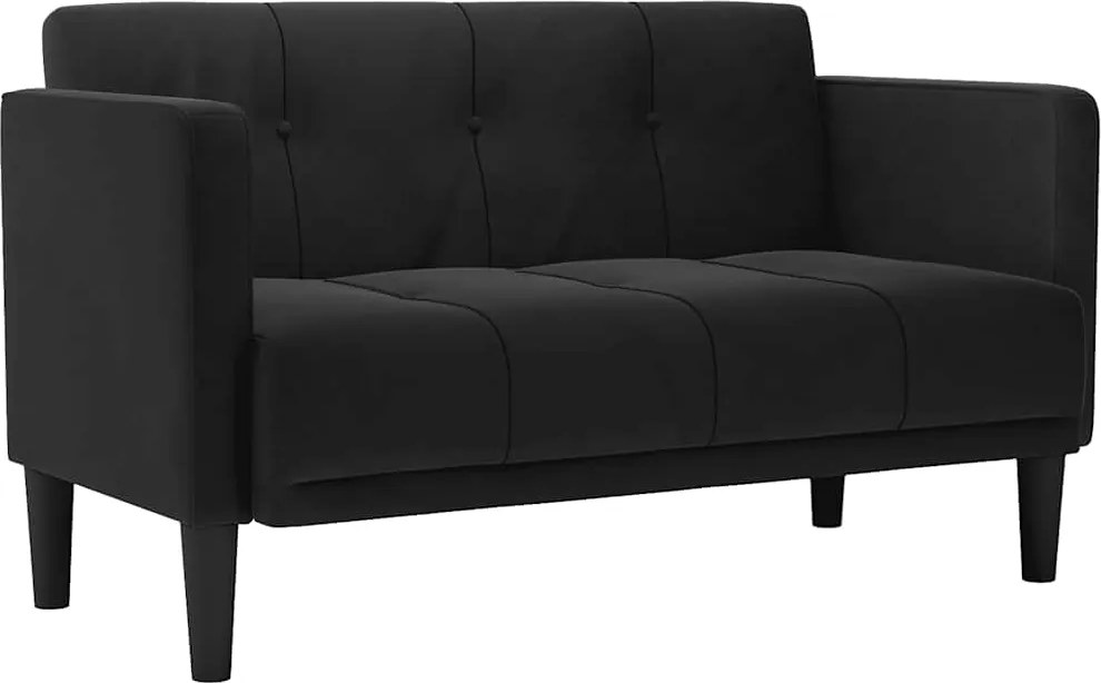 vidaXL Canapea loveseat, negru, 111 cm, catifea