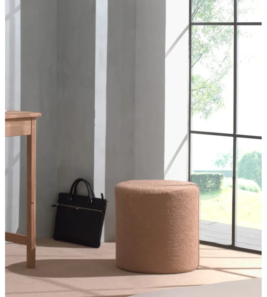Puf de copii maro cu tapițerie din țesătură bouclé Forrest – Vipack