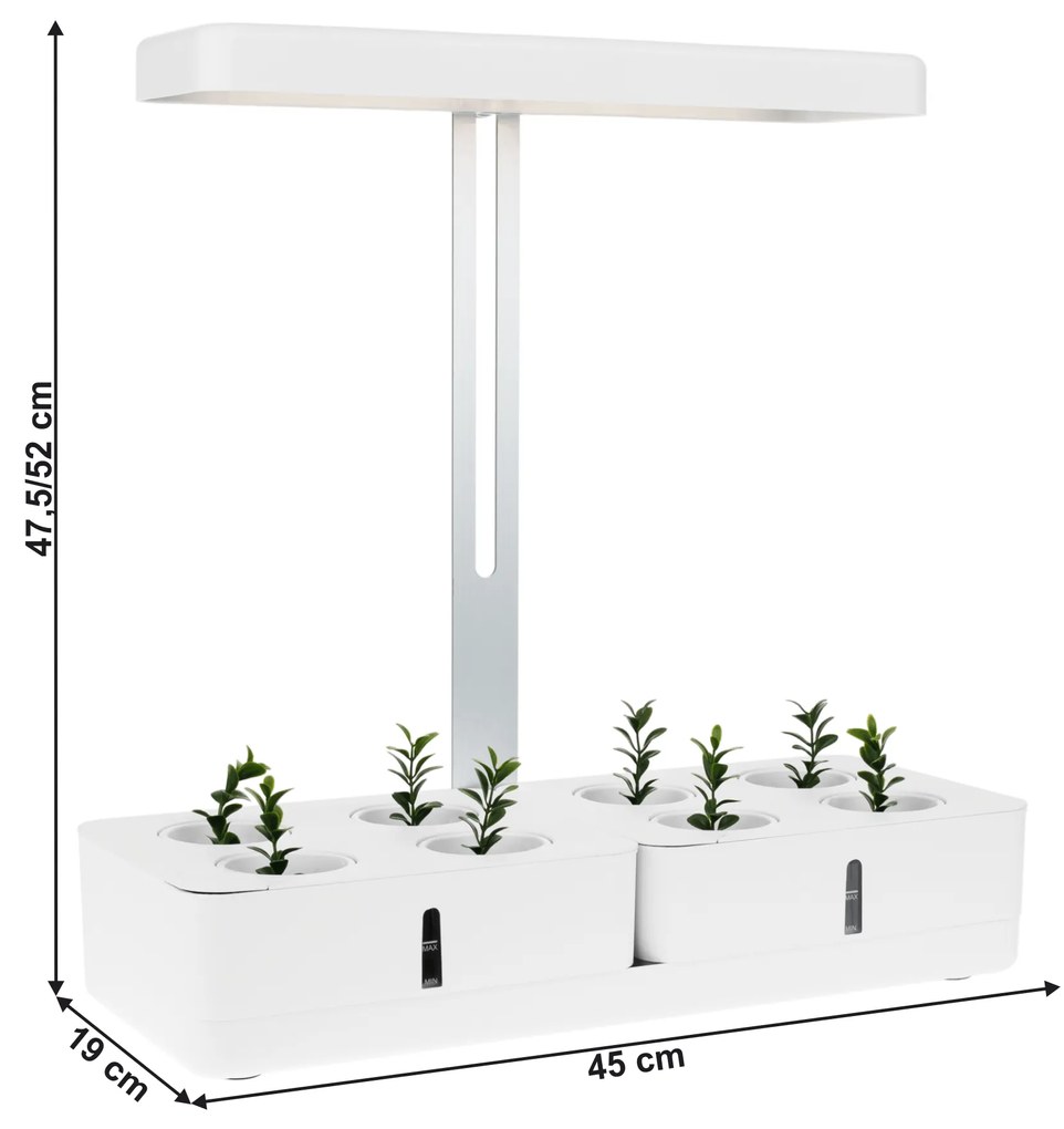 Ghiveci inteligent, iluminare cu LED, alb, BIOR