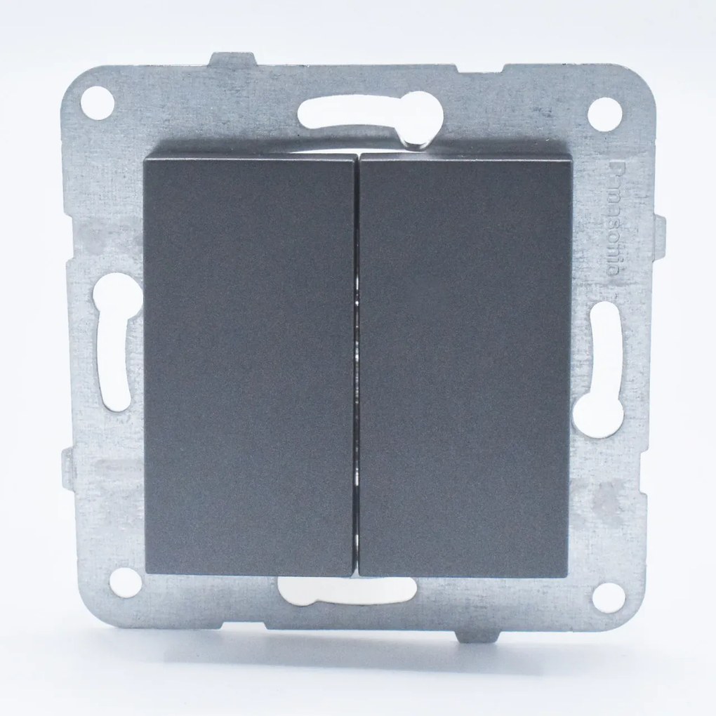 Intrerupator dublu, 10A, IP20, Grafit, Panasonic Arkedia Slim/Karre Plus Plus