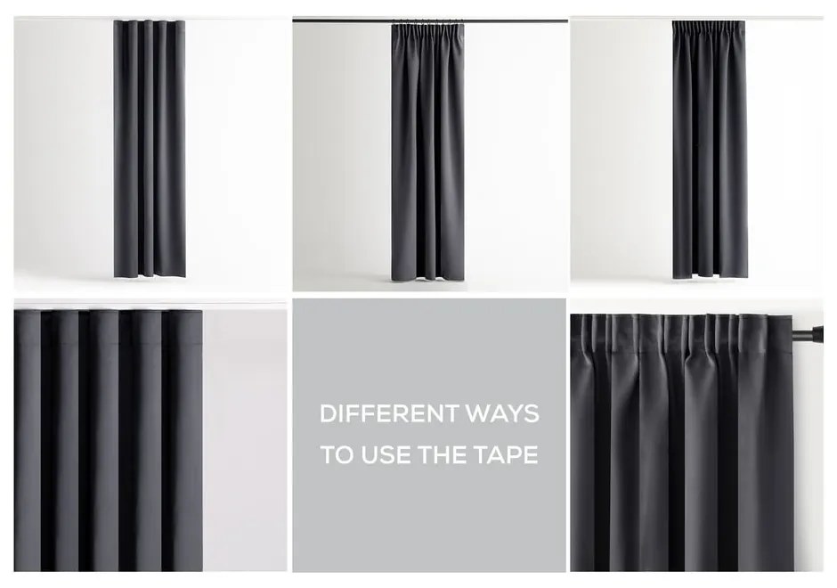 Draperie gri închis termoizolantă/dimout (semi-opacă) 140x270 cm Kierra – Restilo