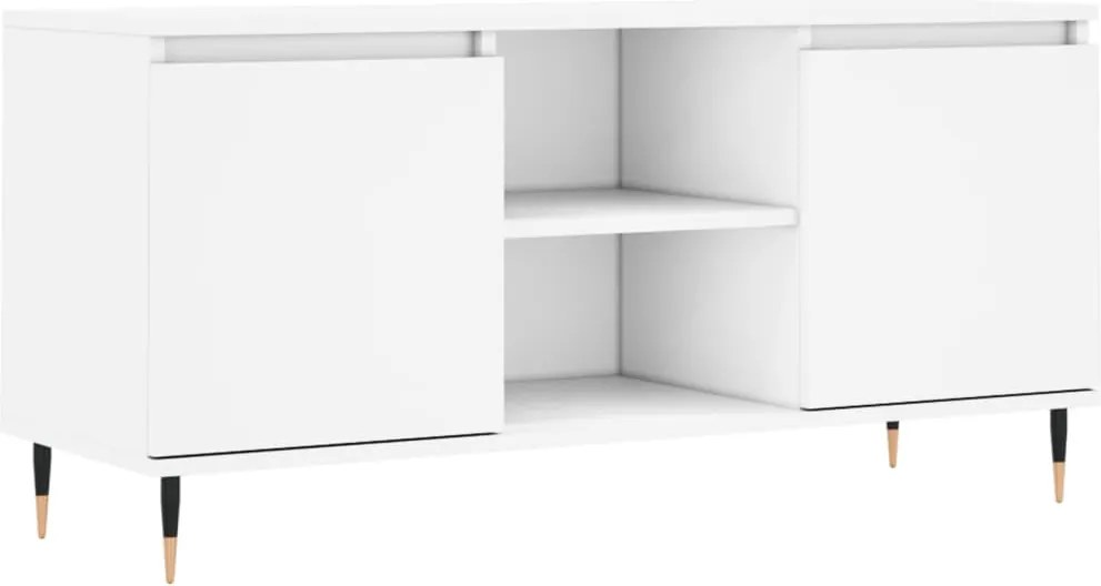 vidaXL Comodă TV, alb, 104x35x50 cm, lemn compozit