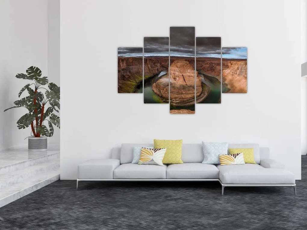 Tablou cu lac în stânci (150x105 cm)