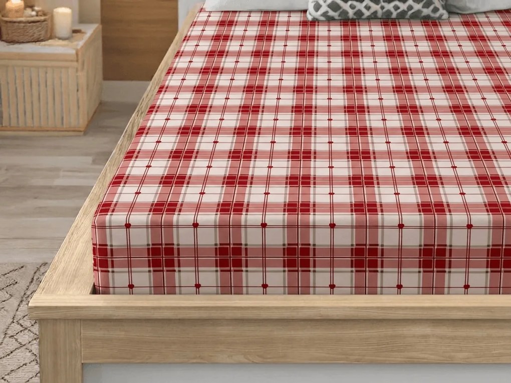 Cearsaf din microfibra TARTAN HEART colorat 180x200 cm