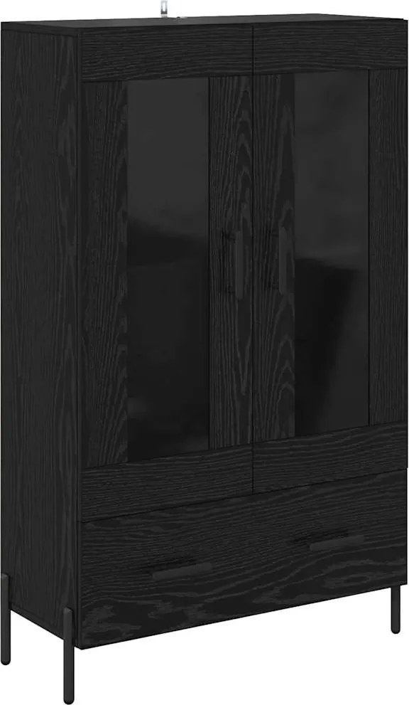 vidaXL Bufet Corona Stejar Negru 69,5 x 31 x 115 cm Lemn compozit