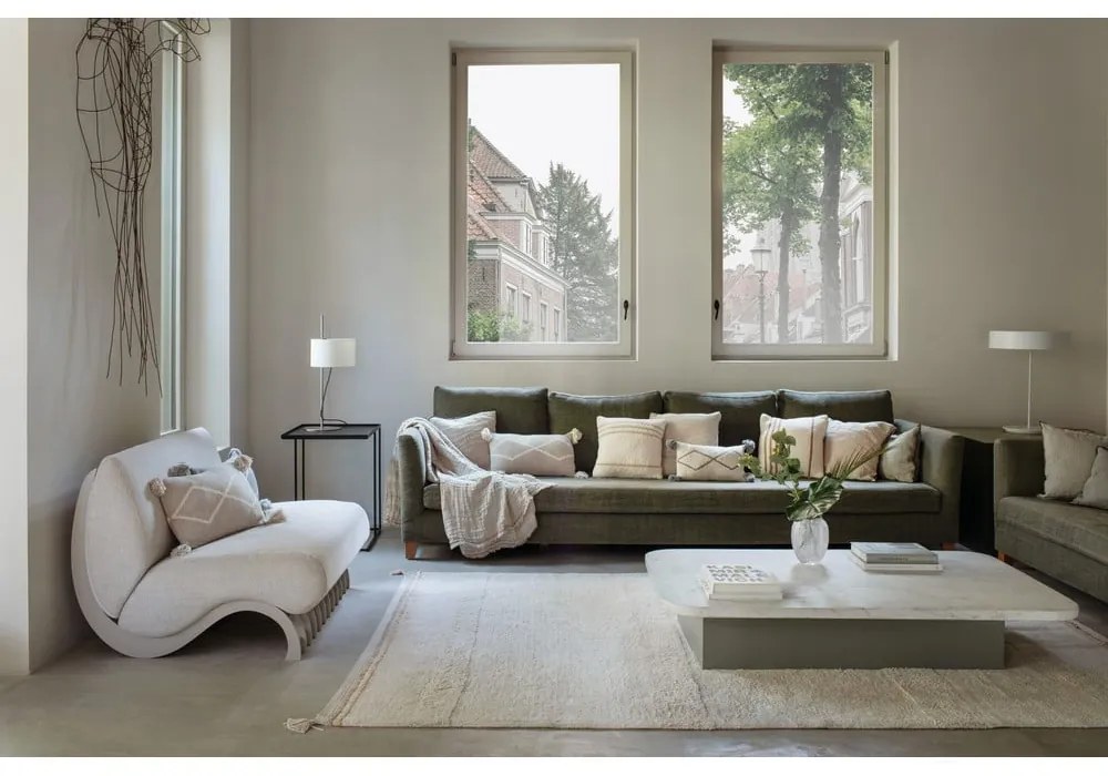 Covor crem lavabil/țesut manual din bumbac 170x240 cm Bloom Natural – Lorena Canals