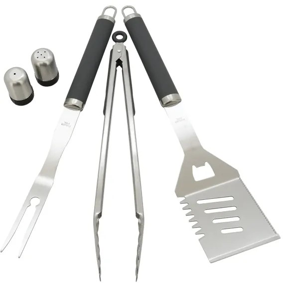 Ustensile din oțel inoxidabil pentru grătar 7 buc. + șorț