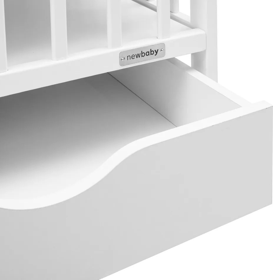 Pătuț pentru copii New Baby Basic cu sertar, alb
