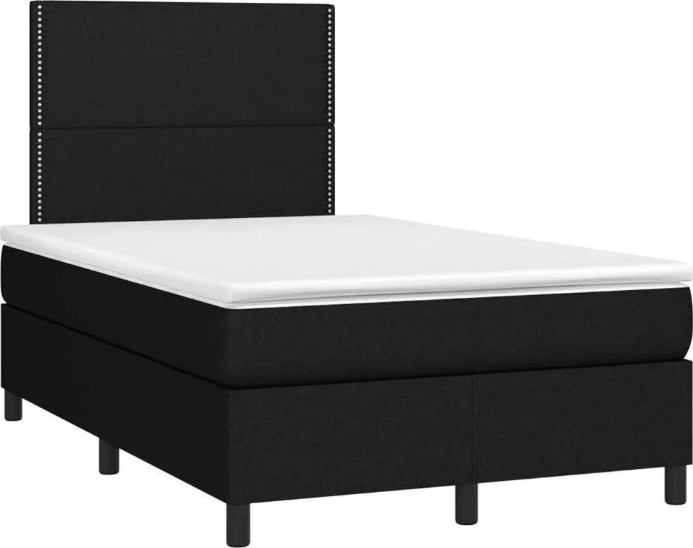 vidaXL Pat box spring cu saltea, negru, 120x190 cm, catifea