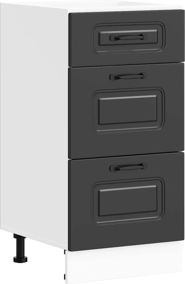 vidaXL Dulap de bucătărie „Kalmar” negru, lemn stratificat