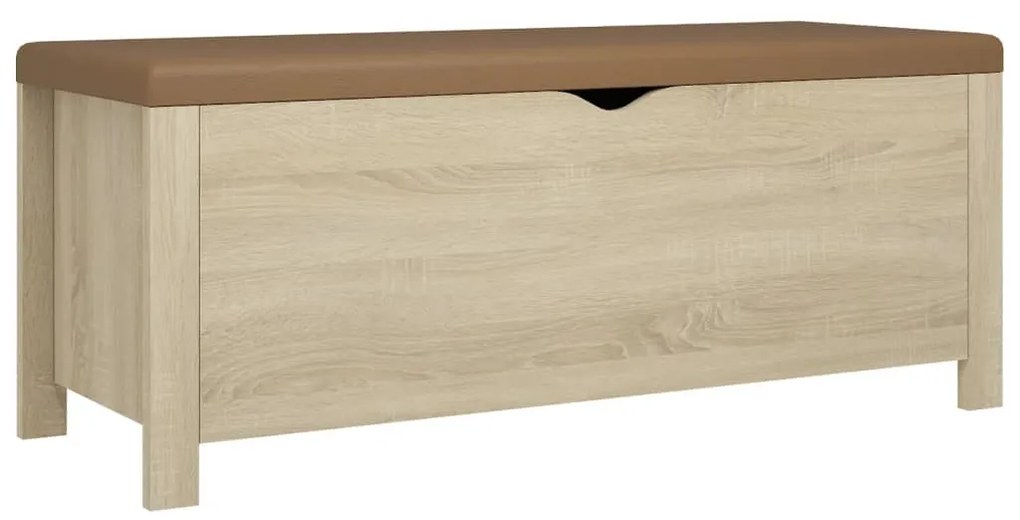 Bancheta pantofar cu perna, stejar sonoma, 105x40x45 cm, PAL 1, Stejar sonoma