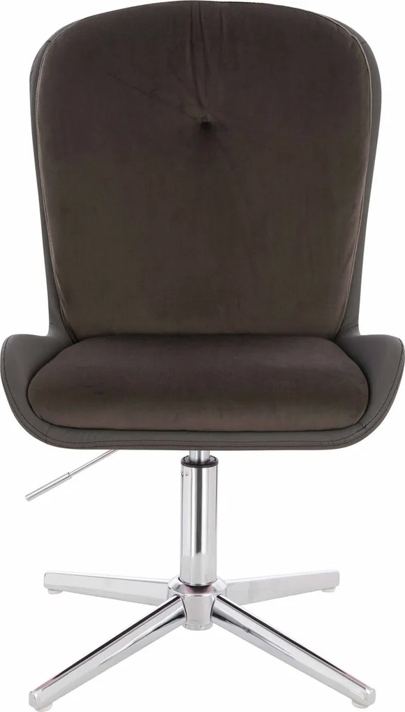 HR690CROSS Scaun Velvet&amp;soft Piele Pu Ciocolată/Cafea Bază Cromata