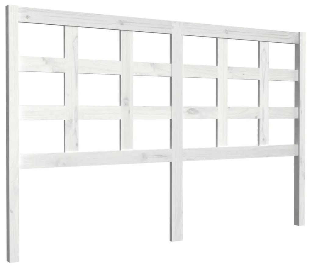 817896 vidaXL Tăblie de pat, alb, 156x4x100 cm, lemn masiv de pin