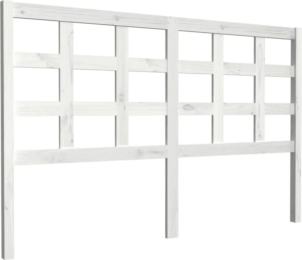 vidaXL Tăblie de pat, alb, 156x4x100 cm, lemn masiv de pin