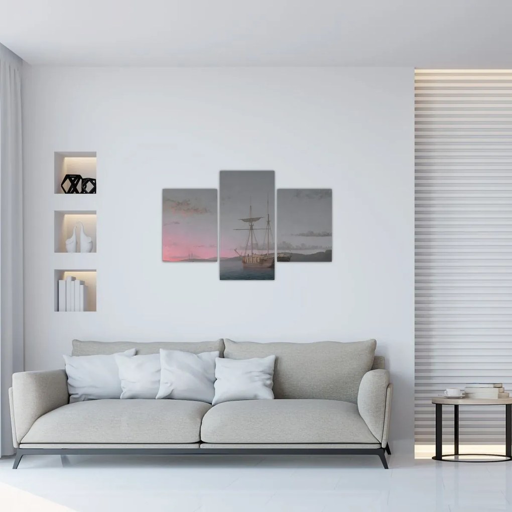 Tablou - Fitz Henry Lane, Lumber Schooners at Evening on Penobscot Bay, reproducere (90x60 cm)