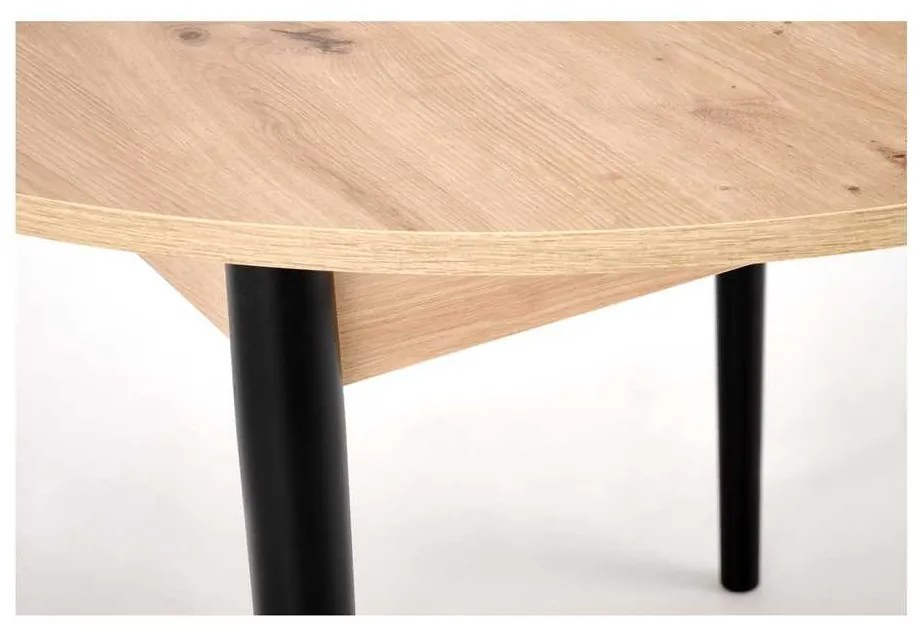 Masă de bucătărie Darren, stejar artisan / negru