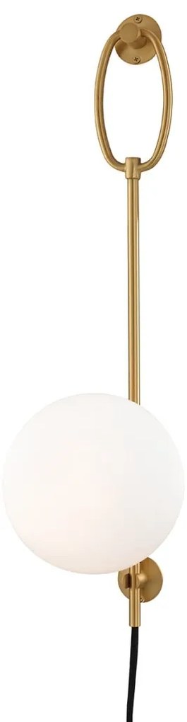 Aplica de perete portabila, cu intrerupator pe cablu, design modern GINA, alama antichizata