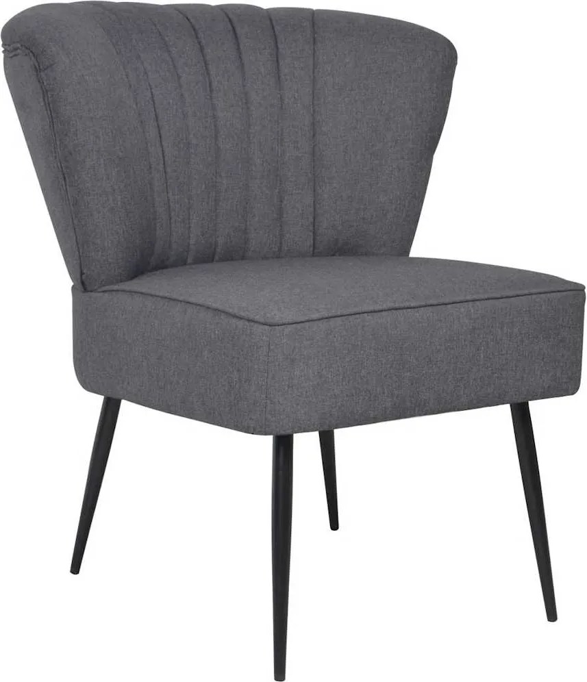 vidaXL Scaun cocktail, gri închis, material textil