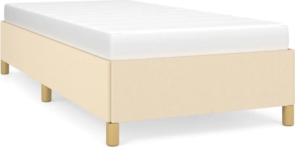 vidaXL Cadru de pat fără saltea, crem, 100x200 cm, textil