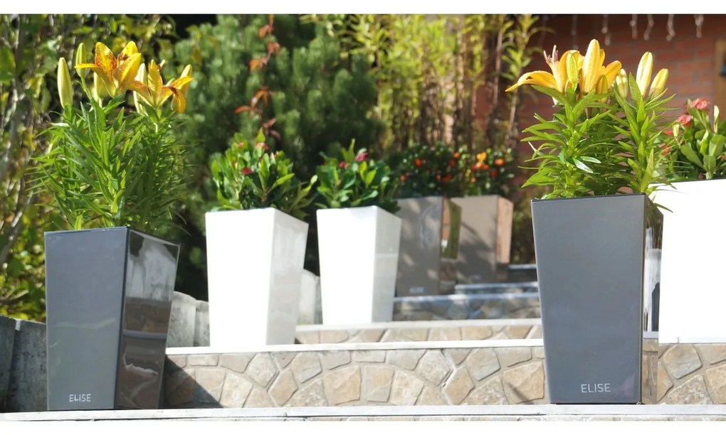 Gardenico Ghiveci flori Elise alb mat, 20 x 36 cm, 20 cm