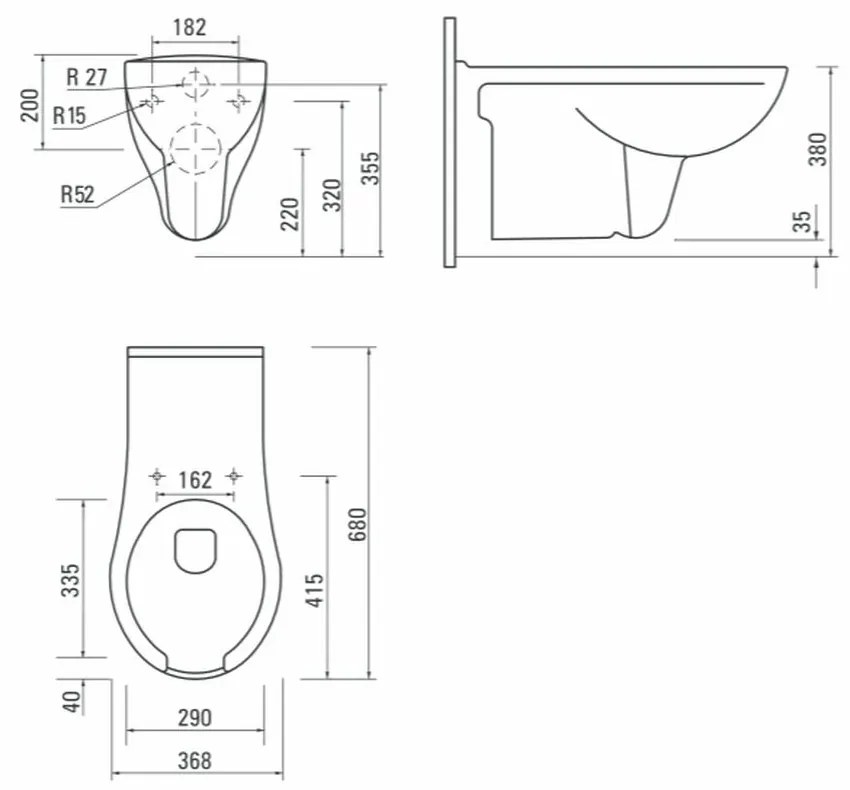 Set vas wc suspendat cu capac soft close, lavoar baie pentru persoane cu dizabilitati si rezervor wc cu clapeta alba