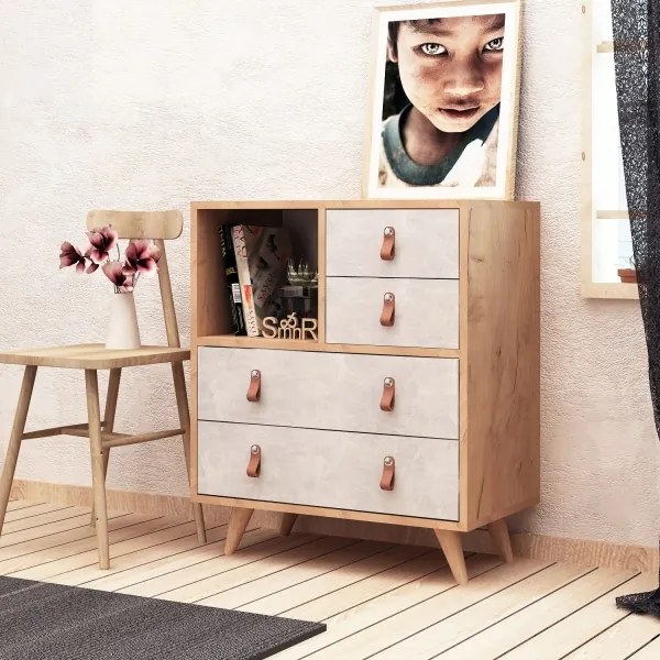 Dulap WITLOF 87x70 cm maro/gri