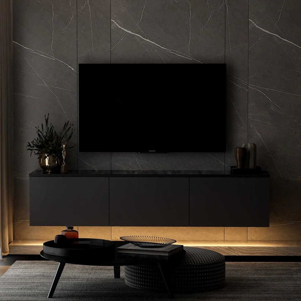 Tabelul TV Neon iluminat Antracit