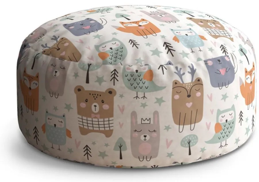 Taburet Circle animale de pădure desenate, colorat