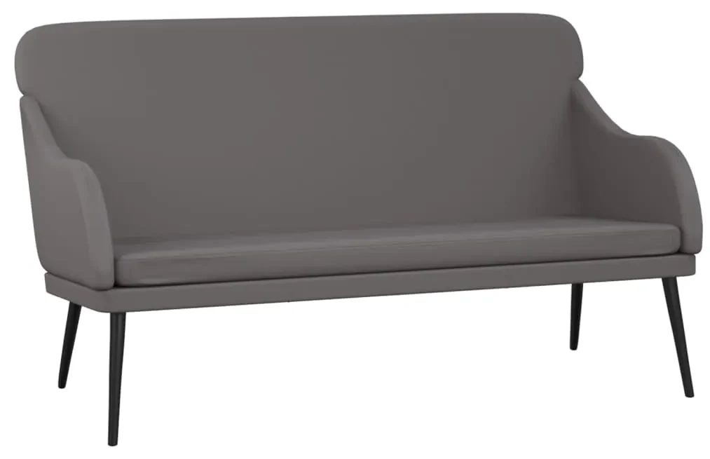 351433 vidaXL Bancă, gri, 110x76x80 cm, piele ecologică