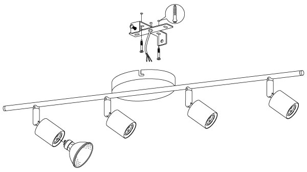 Spot LED Eglo 92598 BUZZ 4xGU10-LED/2,8W/230V