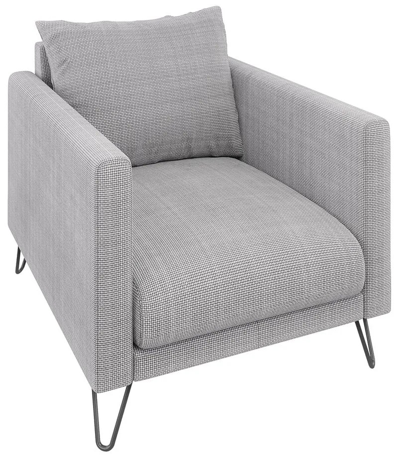 Fotoliu gri deschis cu tapițerie din chenille Freya – Ropez