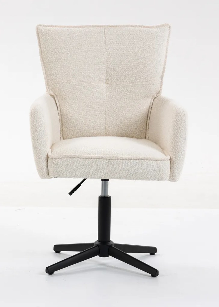 HR250CROSS Scaun Crem Boucle Bază Neagră