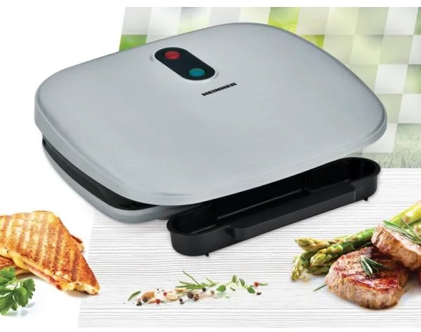 Heinner HEG-F1000SL - grill de contact 1000W/230V crom mat/negru