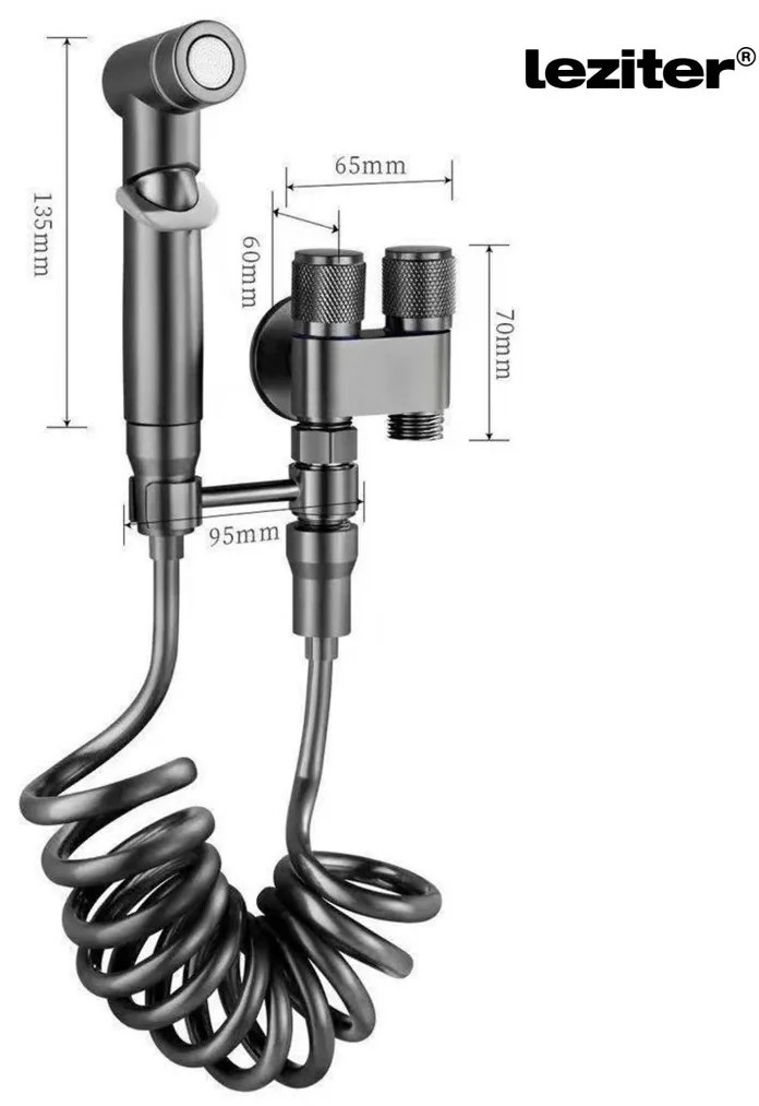 Azure Robinet de duș pentru bidet negru