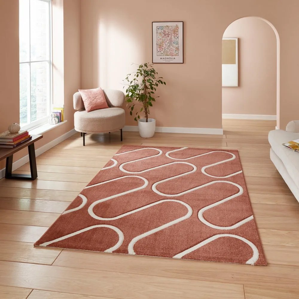 Covor cărămiziu 120x170 cm Linear Curve – Catherine Lansfield