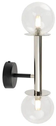 Lampă de perete DAISY 2xG9/12W/230V crom lucios/negru/transparent