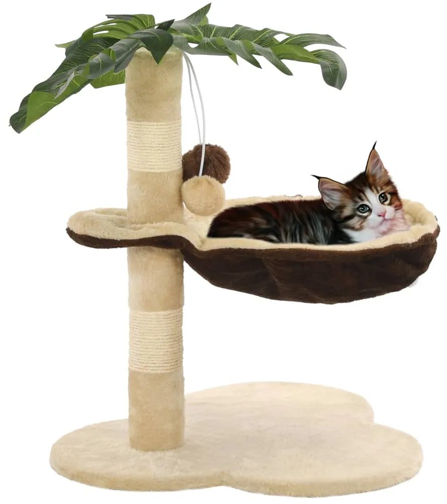 vidaXL Ansamblu pisici cu stâlpi funie sisal, 50 cm, bej și maro